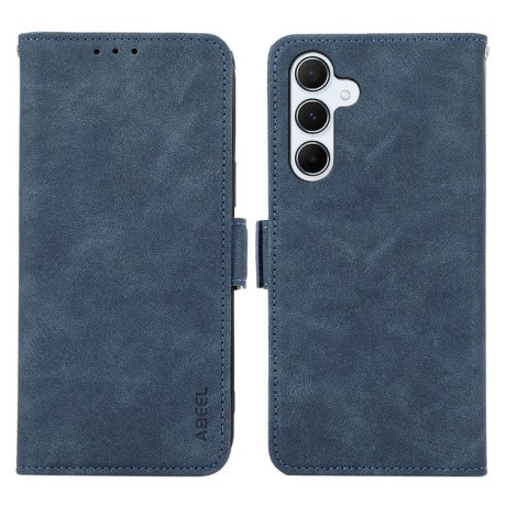 Чохол-книжка ABEEL Color Block із захистом від сканування RFID на Samsung Galaxy S25 FE 5G - синій