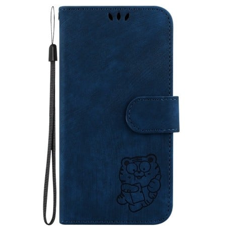 Чехол-книжка Little Tiger Embossed Leather на Samsung Galaxy M55 - синий