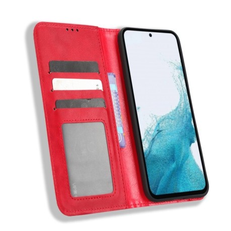 Чехол-книжка Magnetic Buckle Retro Crazy Horse Texture для Samsung Galaxy A54 5G - красный