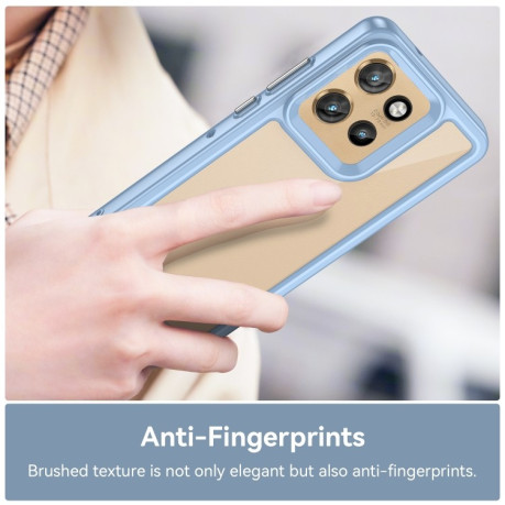 Противоударный чехол  Colorful Acrylic Series с цветной силиконовой боковиной на Motorola Edge 50 Neo - синий