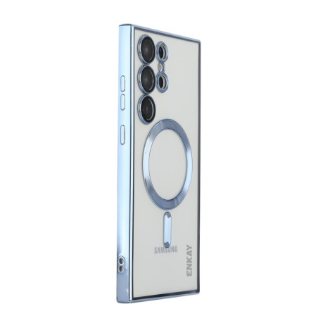Противоударный чехол ENKAY Electroplated MagSafe для Samsung Galaxy S23 Ultra 5G - голубой