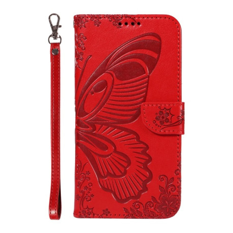 Чохол-книжка Swallowtail Butterfly Embossed Leather для Samsung Galaxy S24 FE 5G - червоний