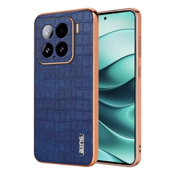 Чохол AZNS металізована рамка Electroplated Frame фактура &quot;крокодил&quot; на Xiaomi 15 - синій
