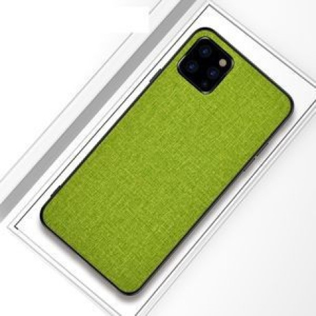 Противоударный чехол Cloth Texture на iPhone 11 Pro- зеленый