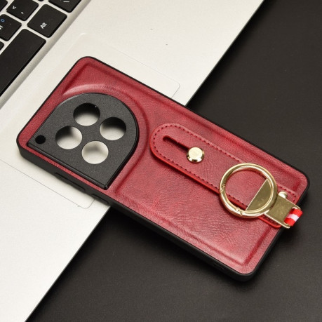 Противоударный чехол Wristband Leather Back для OnePlus Ace 3 / 12R - красный
