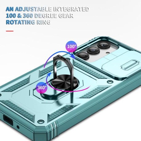 Противоударный чехол Sliding Camshield для Samsung Galaxy A26 5G / A17 5G - зеленый