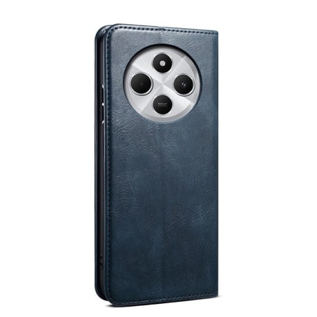 Чехол-книжка Simple Wax Crazy Horse для Xiaomi Redmi 14C 4G/Poco C75/Redmi A4 5G - синий