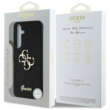 Оригинальный чехол Guess Big 4G Metal Logo для Samsung Galaxy S25 - black