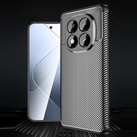 Ударозахисний чохол HMC Carbon Fiber Texture на Redmi Note 14 Pro 4G - чорний