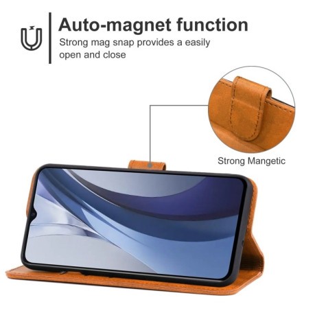 Чехол-книжка EsCase Leather для Vivo iQOO Z3 5G (CN)/Y72 5G (Vietnamese)/Y53S 5G/Y52 5G/T1X/iQOO Z5X - коричневый