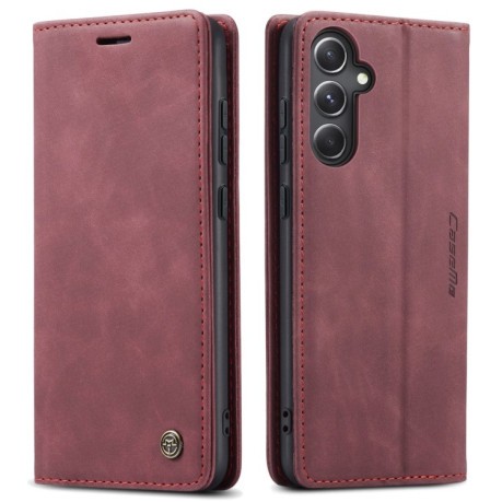 Кожаный чехол CaseMe-013 Multifunctional на Samsung Galaxy S23 FE - винно-красный
