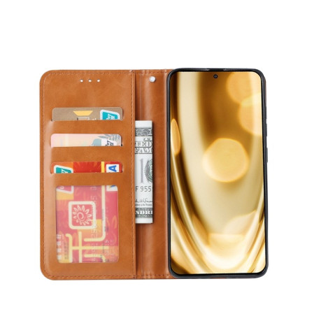 Чехол-книжка Knead Skin Texture на Samsung Galaxy S10 Lite - коричневый