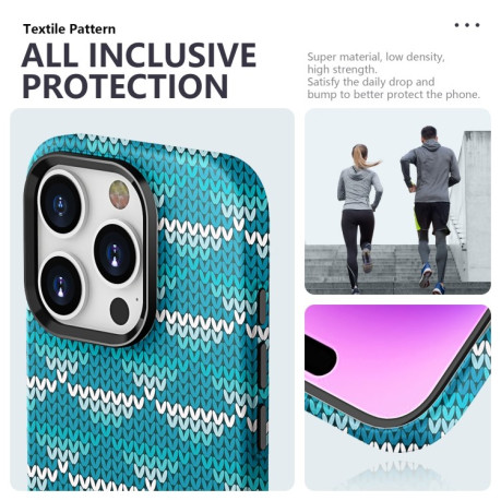 Чехол Textile Texture Matte Ultra-thin для iPhone 15 Pro Max - голубой