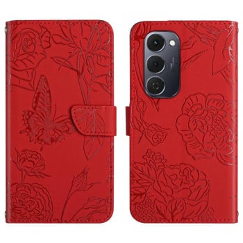 Чехол-книжка Skin Feel Butterfly Embossed на Tecno Spark 40 Pro+ 4G — красный