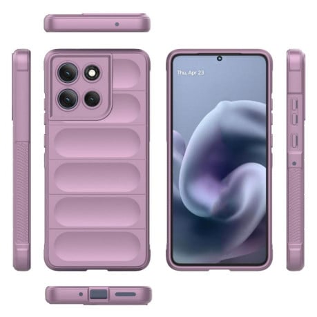Силиконовый чехол Magic Flannel на Motorola Moto G86 Power - фиолетовый