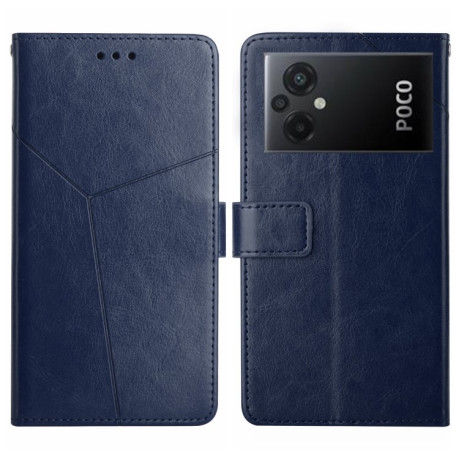 Чехол книжка Y-shaped Pattern для Xiaomi Poco M5 4G/5G/M4 5G - синий