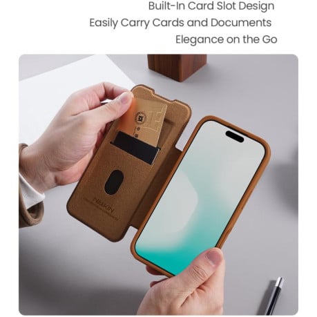 Чехол-книжка Nillkin Qin Series на iPhone 17 - черный