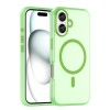 Противоударный чехол MagSafe Frosted Translucent TPU + PC для iPhone 16 Plus - зеленый