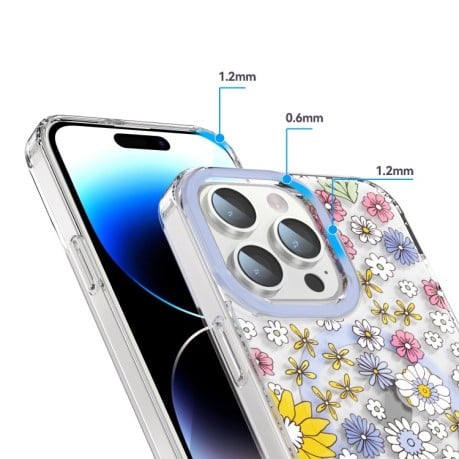 Чехол противоударный with Magsafe Magnetic Shockproof для iPhone 15 - Little Flower