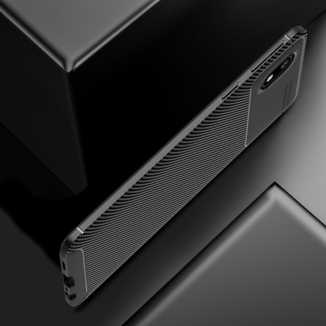 Ударозащитный чехол HMC Carbon Fiber Texture на Samsung Galaxy A01 Core / M01 Core - коричневый