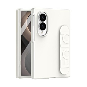 Чохол Escase з ремінцем на руку і плівкою на шарнір на Samsung Galaxy Fold8 5G — білий