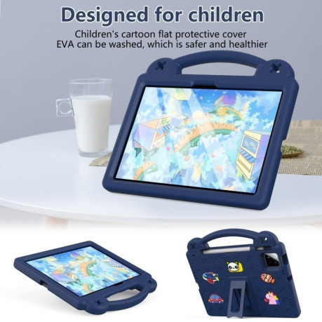 Противоударный чехол EVA Handle Kickstand Children для Xiaomi Pad 7 / 7 Pro 2024 - синий