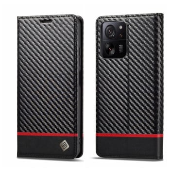 Чохол-книжка LCIMEEKE Carbon Fiber для Xiaomi 14T Pro - Black
