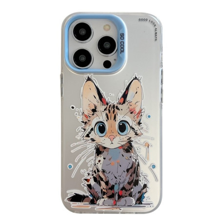 Чохол Animal Pattern Oil Painting Series для iPhone 15 Pro - Stupid Cat