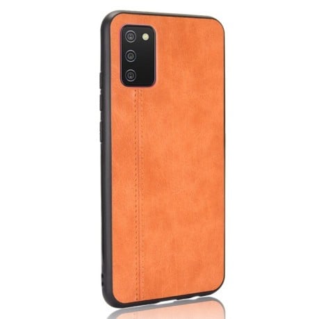 Ударозащитный чехол Sewing Cow Pattern на Samsung Galaxy A02s - оранжевый