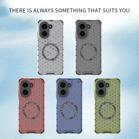 Противоударный чехол Honeycomb Magnetic Ring Shockproof на Xiaomi Redmi A5 4G 171.7mm / Poco C71 - зеленый
