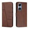 Чохол-книжка Stitching Calf Texture для OPPO A1 5G/A98 5G/A97/F23 5G - коричневий