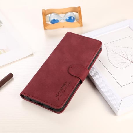 Чехол-книжка KHAZNEH Matte Texture для Samsung Galaxy S25 Edge 5G - красный