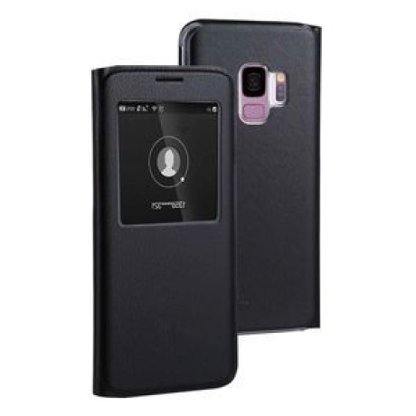 Кожаный чехол- книжка Litchi Texture HTC на Samsung Galaxy S9 -черный