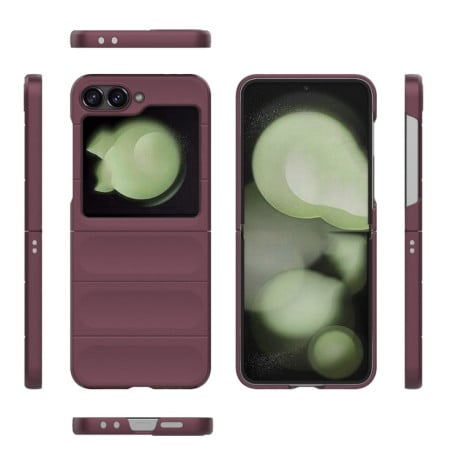 Силіконовий чохол Magic Flannel для Samsung Galaxy Flip 6 – винно-червоний