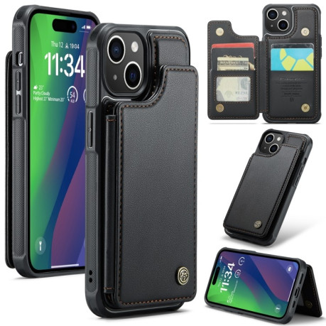Чехол CaseMe C22 Card Slots Holder RFID Anti-theft для iPhone 15 - черный