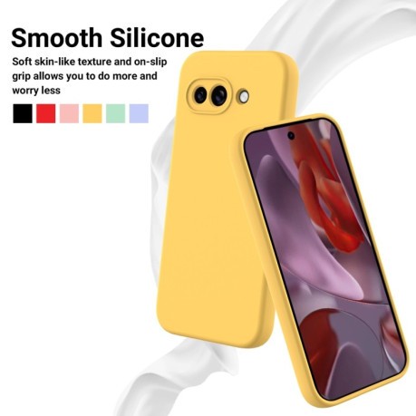 Силиконовый чехол Solid Color Liquid Silicone на Google Pixel 9a - желтый