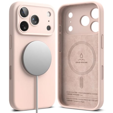 Оригинальный силиконовый чехол Ringke Silicone Magnetic с MagSafe на iPhone 17 Pro - Pink