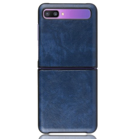 Противоударный чехол Litchi Texture на Samsung Galaxy Z Flip  - синий
