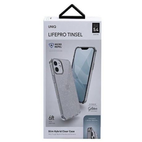 Оригинальный чехол UNIQ LifePro Tinsel на iPhone 12 mini - прозрачный