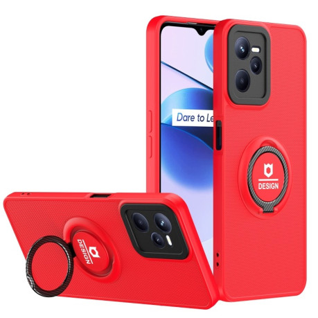 Протиударний чохол Eagle Eye Ring Holder для Realme C35 - червоний
