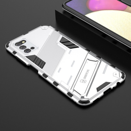 Противоударный чехол Punk Armor для Samsung Galaxy A03s - белый