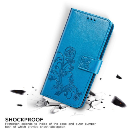 Чехол-книжка Four-leaf Clasp Embossed на Xiaomi Redmi 9A - синий