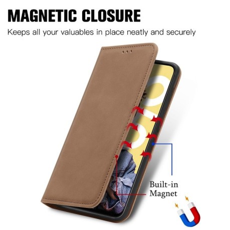 Чехол-книжка Retro Skin Feel Business Magnetic для Realme C55 - коричневый