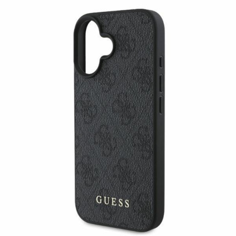 Оригинальный чехол Guess Metal Gold Logo для iPhone 16 - Black