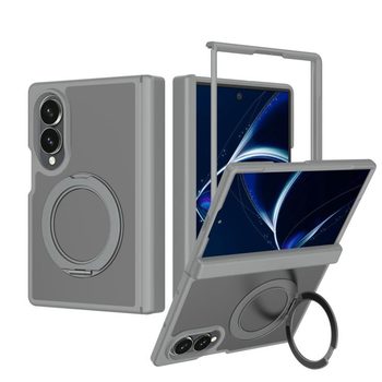 Чехол Escase с магнитным держателем и крышкой шарнира на Samsung Galaxy Fold8 5G — тёмно-серый