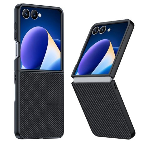 Протиударний чохол Carbon Fiber Texture Printing для Samsung Galaxy Flip 7 - чорний