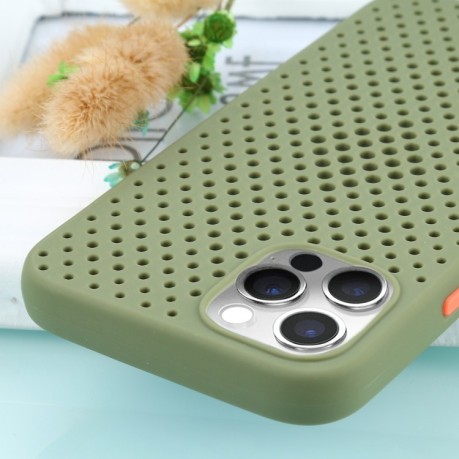 Противоударный чехол Breathable для iPhone 12 Pro Max - зеленый