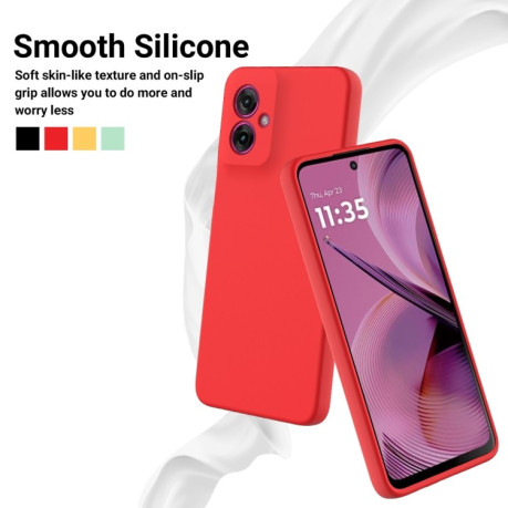 Силиконовый чехол Solid Color Liquid Silicone на Motorola Moto G55 - красный