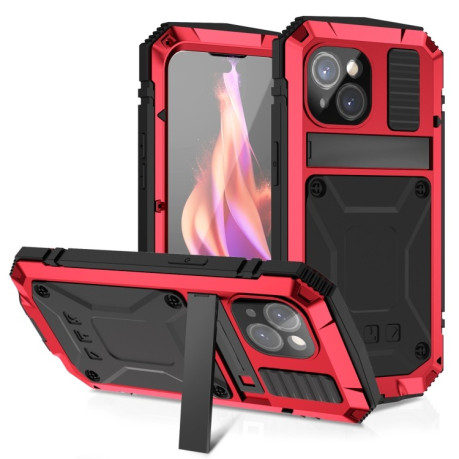 Противоударный металлический чехол R-JUST Dustproof на iPhone 15 - красный