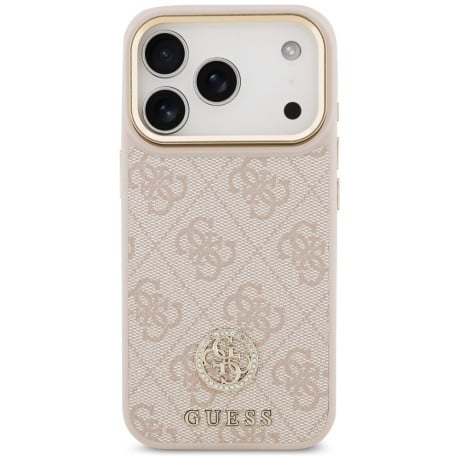 Оригінальний чохол Guess 4G Strass Logo з MagSafe на iPhone 17 Pro - Pink